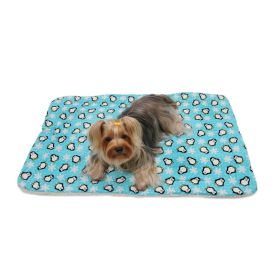 Flannel/Ultra-Plush Blanket (Color: Penguins & Snowflakes (Turquoise))