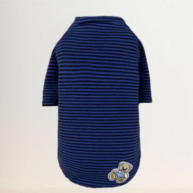 Striped Baby Beer Dog Tee (Color: Striped Navy, size: LG)